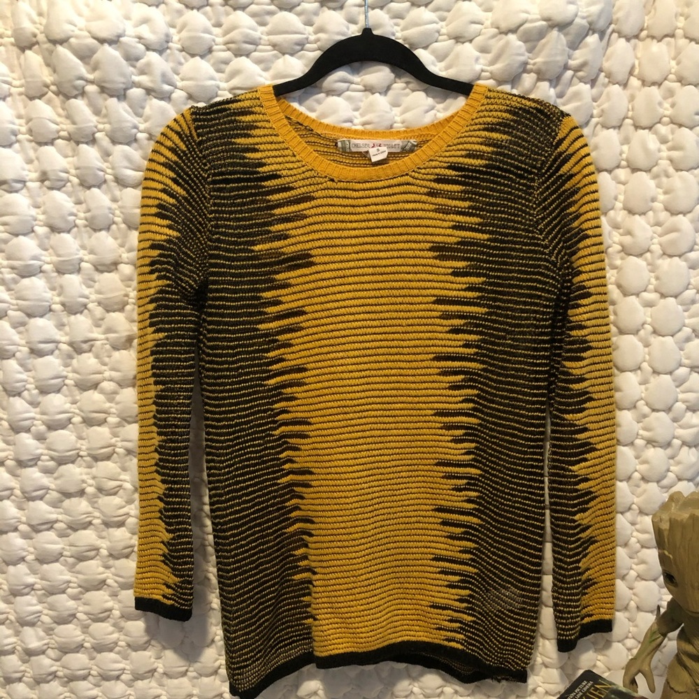 Black and Yellow Mesh Sweater